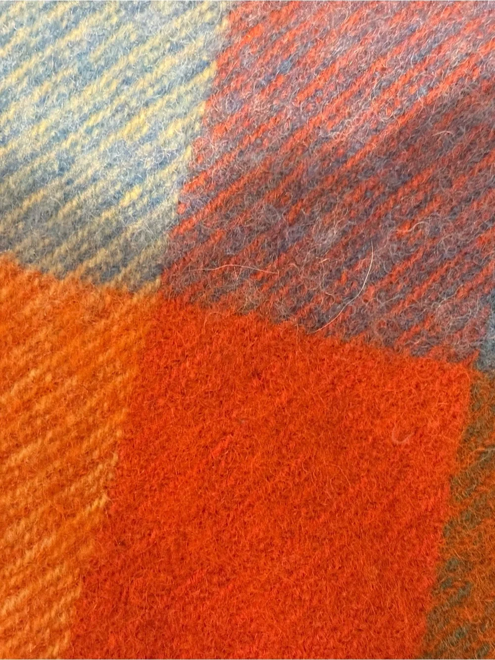 Check Wool Throw Blanket in Multi-Color